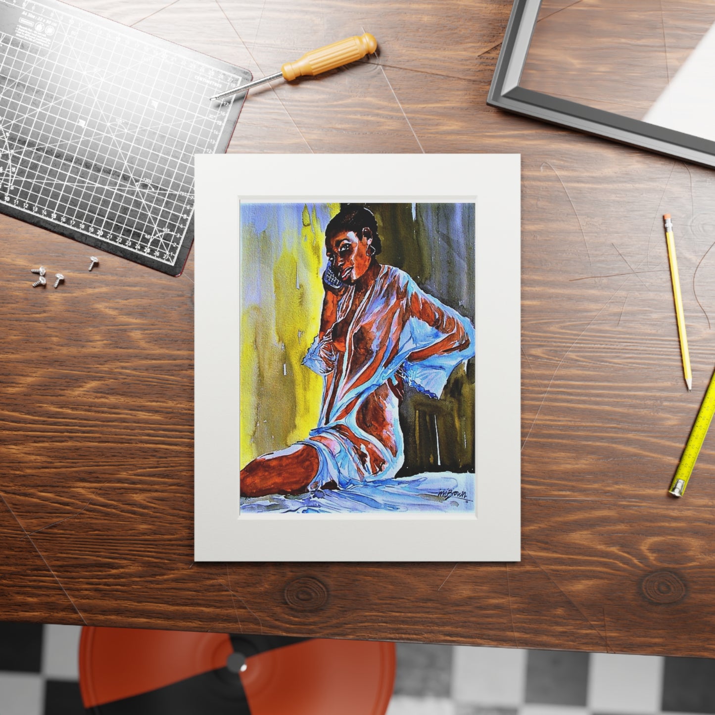 Woman on the Phone print
