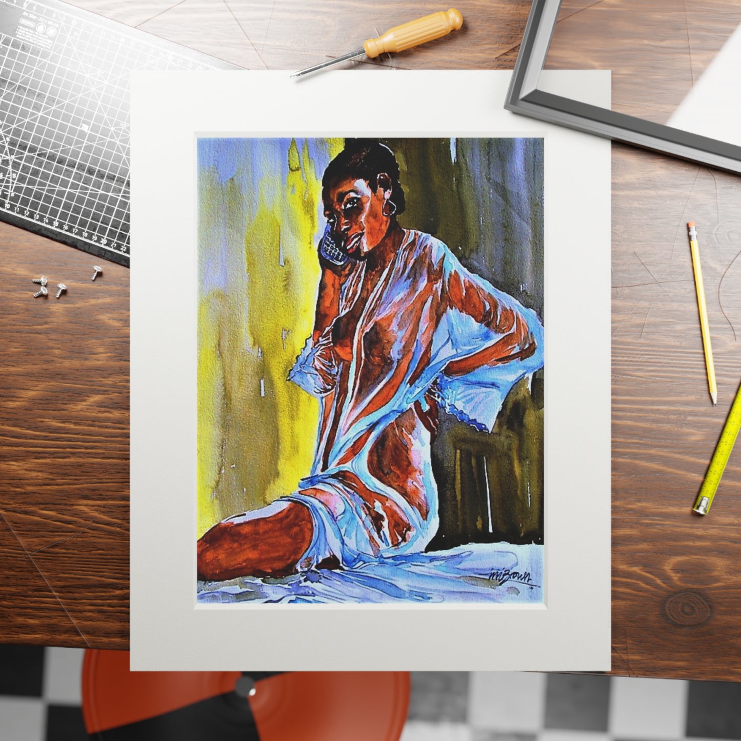 Woman on the Phone print