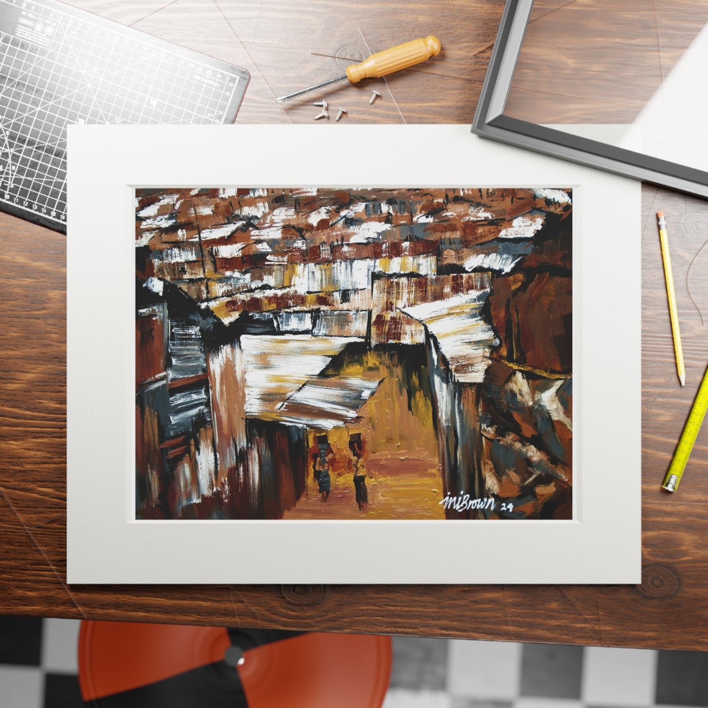 Rusty Brown Roofs print