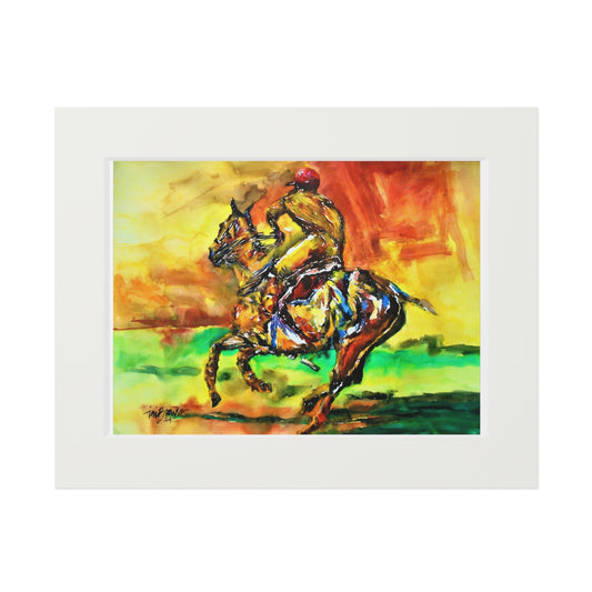 Vibrant Horse Racing Art Print, Gallery Wall Decor, Equestrian Gift, Home Office Art, Colorful Framed Wall Decor