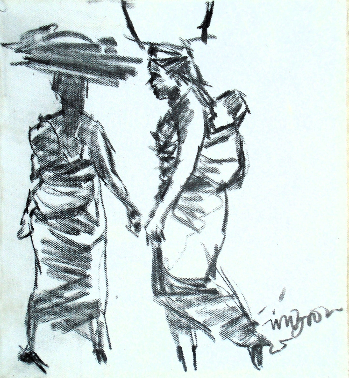 Mini charcoal on canvas 05