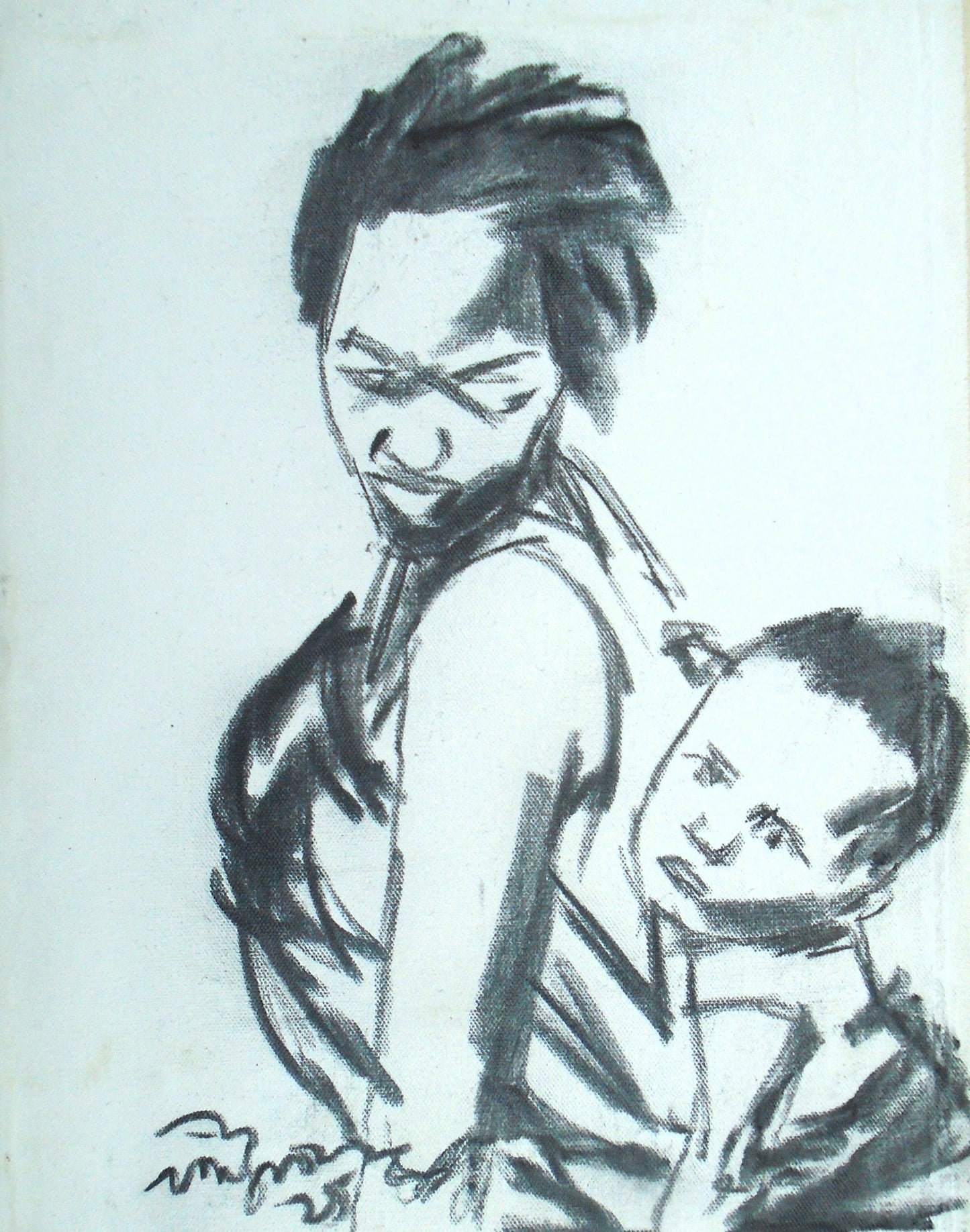 Mini charcoal on canvas 03