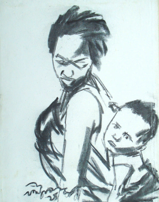 Mini charcoal on canvas 03