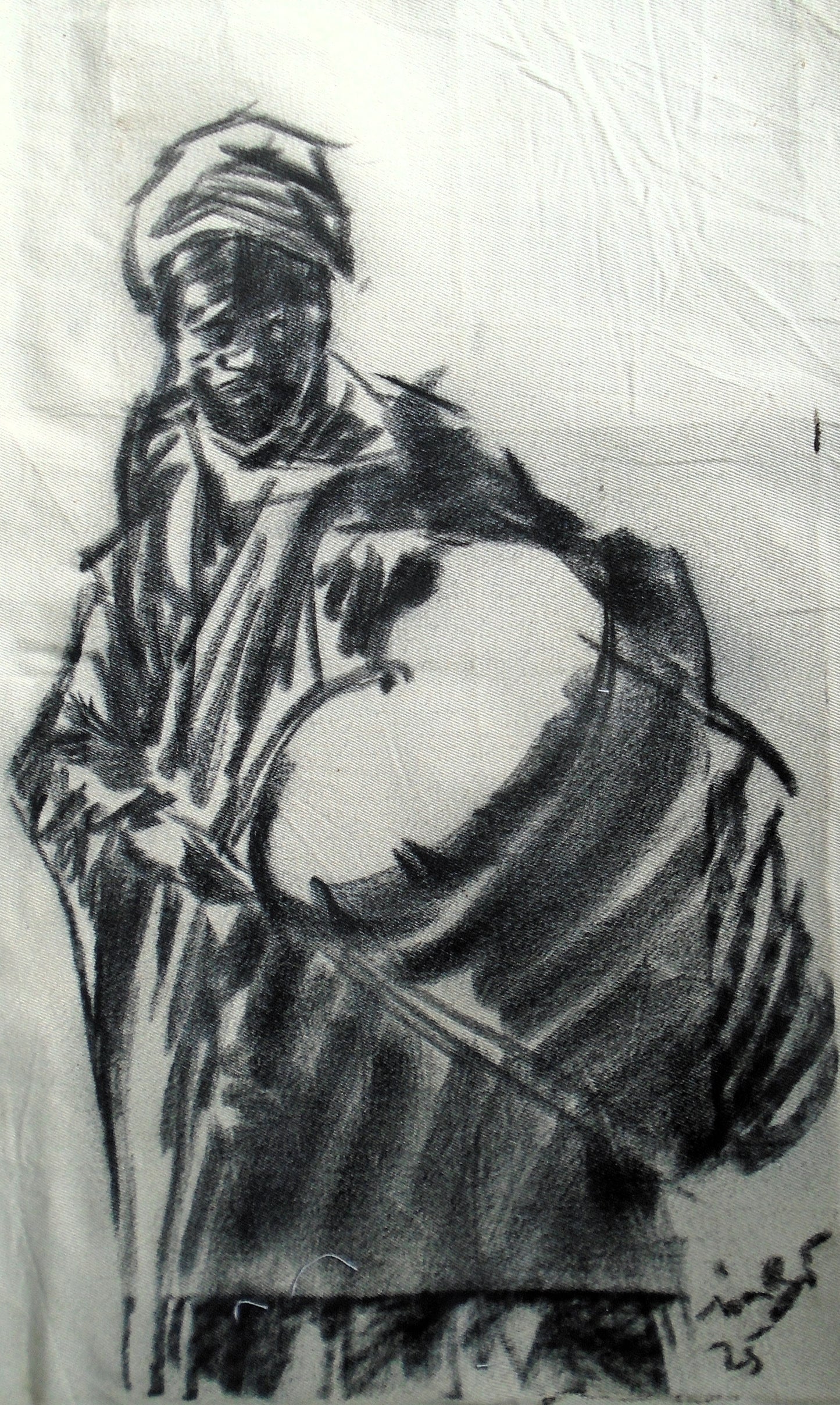 Mini charcoal on canvas 07